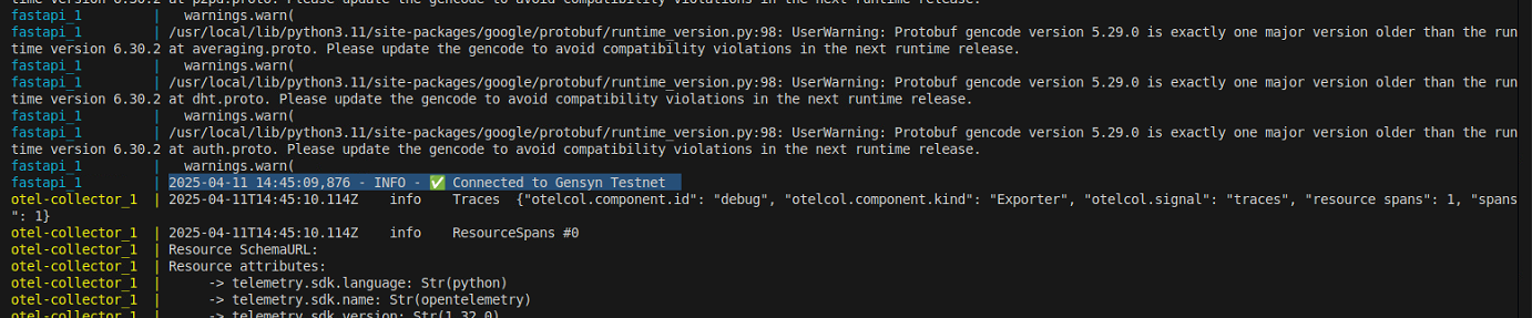 Terminal corriendo